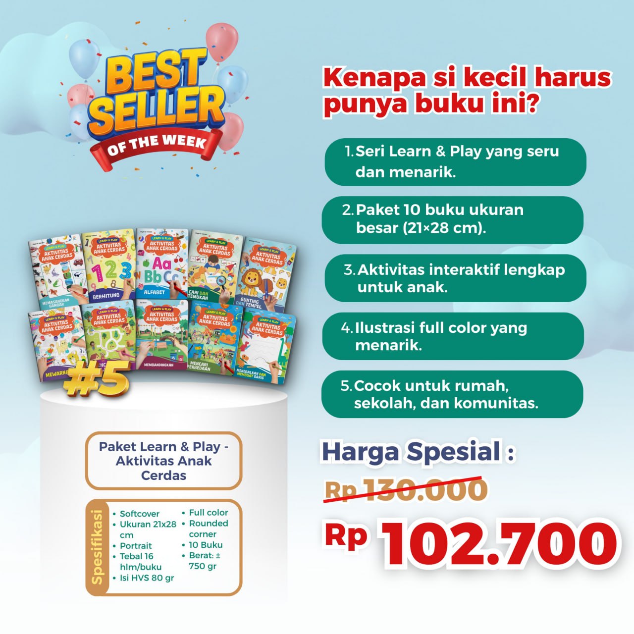 Paket Learn & Play Aktivitas Anak Cerdas 