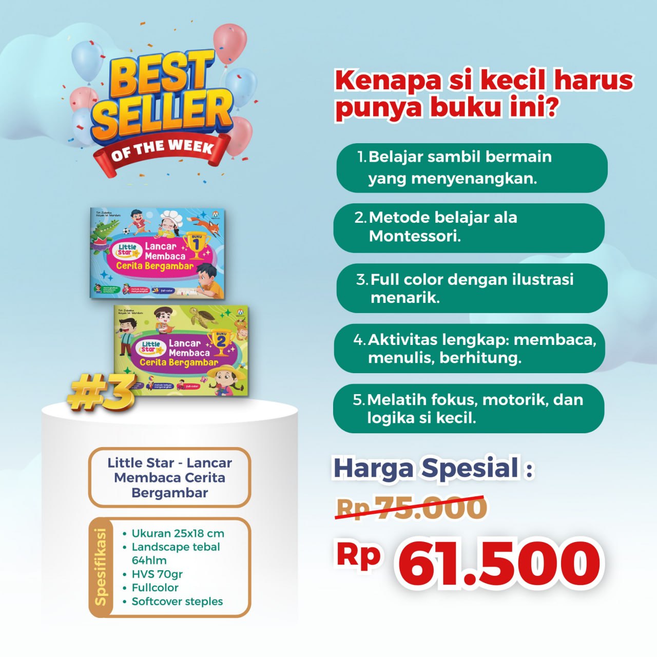 Little Star - Lancar Membaca Cerita Bergambar